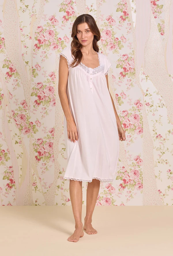 Ballet Slipper Cotton Modal Cap Sleeve Waltz Nightgown | Eileen West