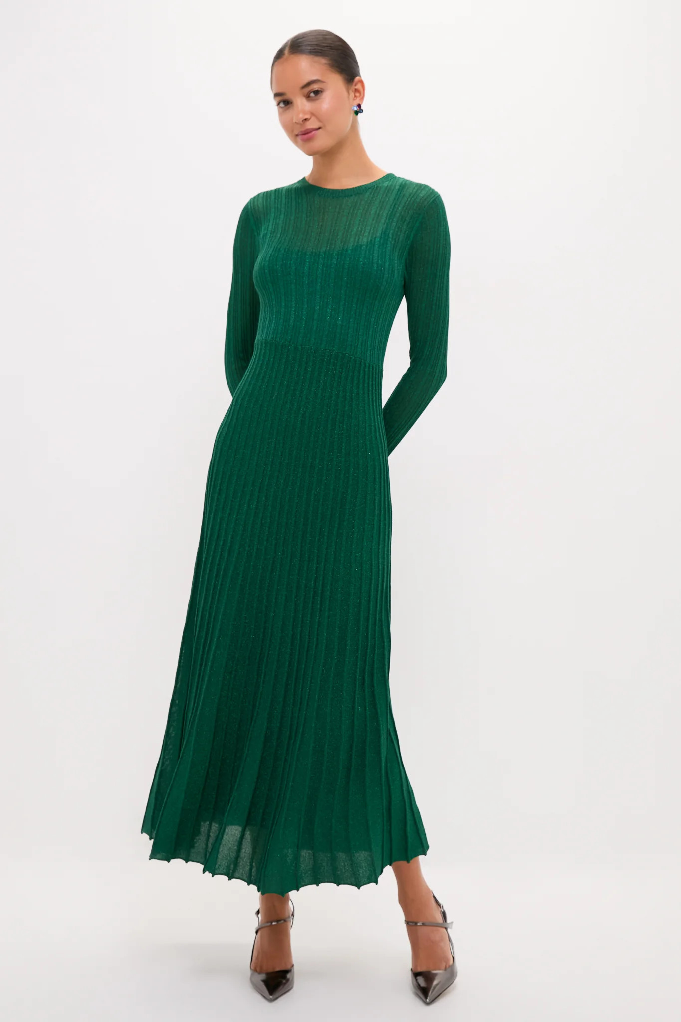 Green Shimmer Knit Cammie Maxi Dress | Tuckernuck (US)