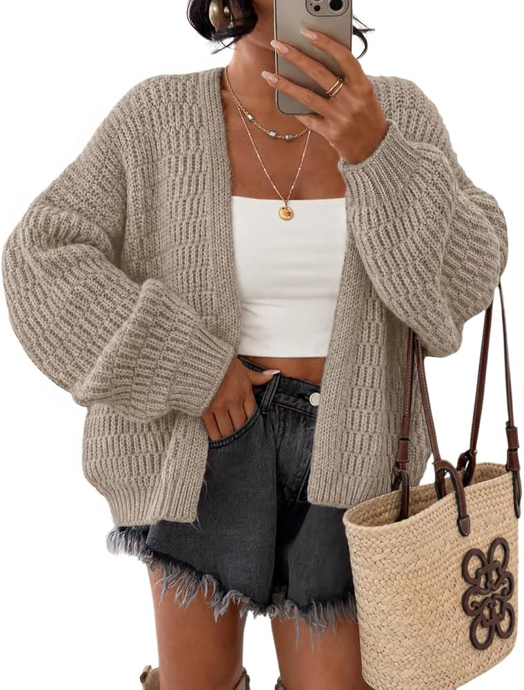 ZESICA Women's Chunky Open Front Knit Cardigan Sweaters | Amazon (US)