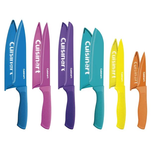 Cuisinart 12-Piece Ceramic Coated Color Knife Set with Blade Guards, C55-12PCGW - Walmart.com | Walmart (US)