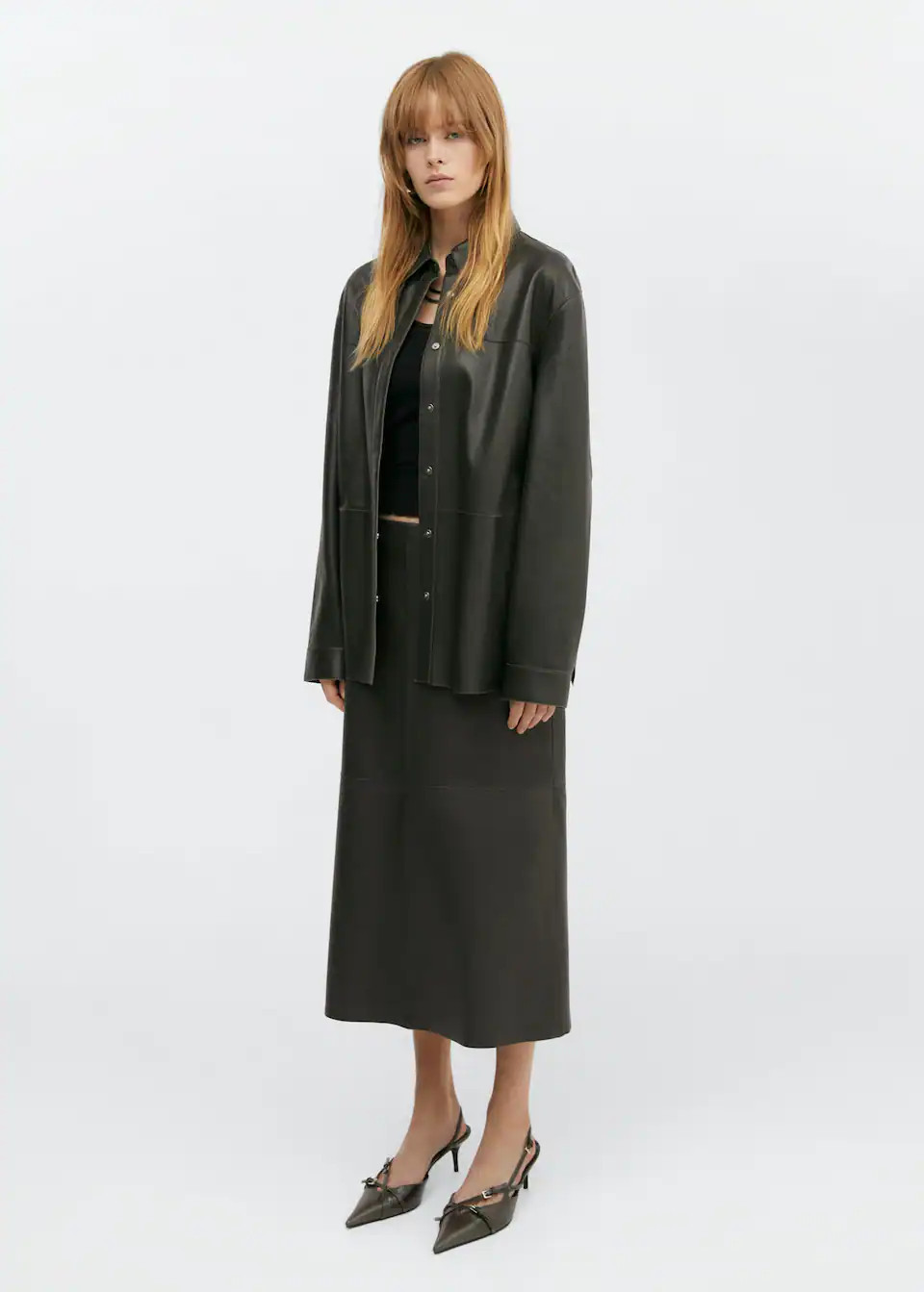 Leather overshirt | MANGO (US)