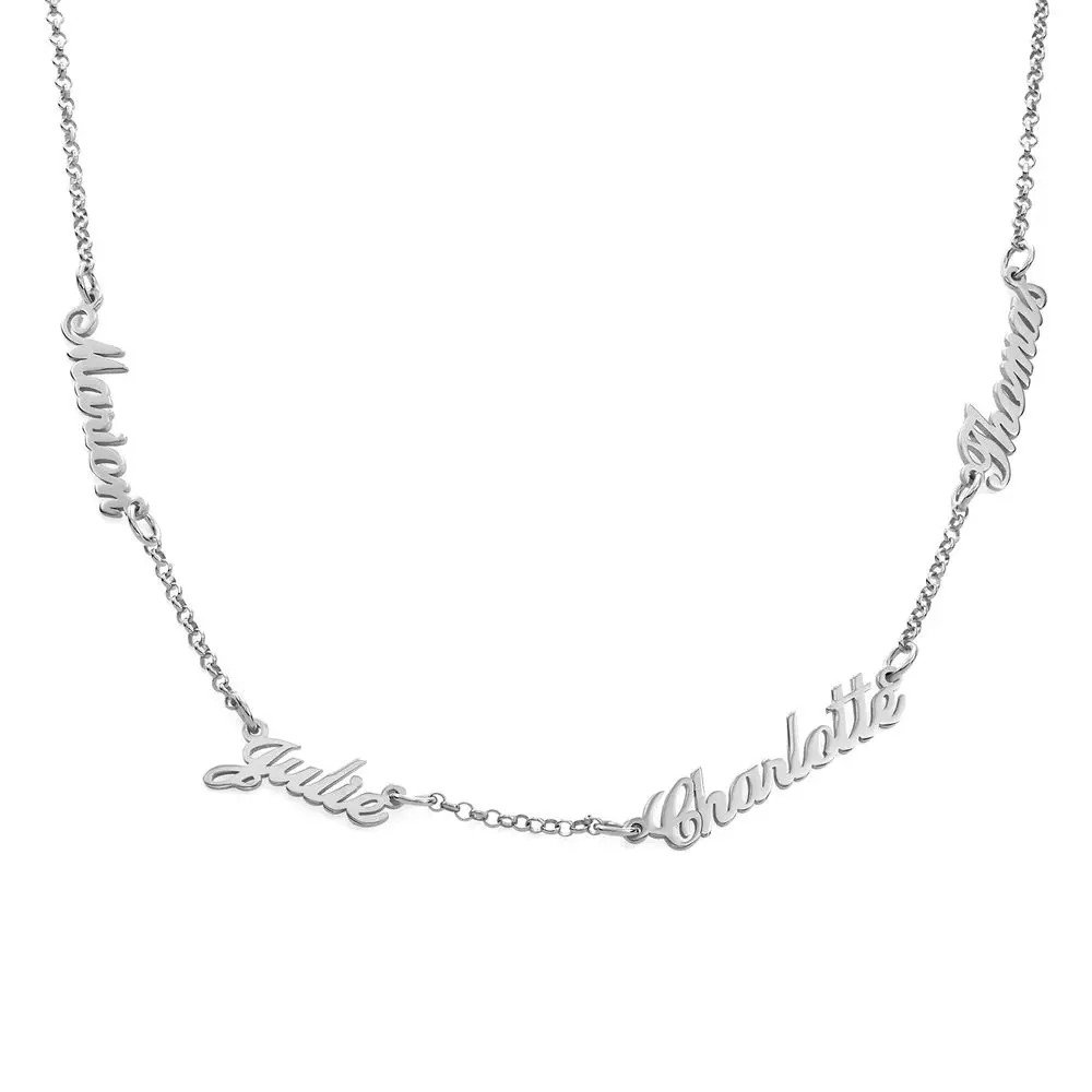 Heritage Multiple Name Necklace in Silver | Theo Grace