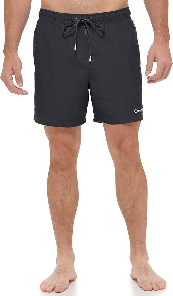 Calvin Klein Men's Standard UV Protected Quick Dry Drawstring Solid Swim Trunk | Amazon (US)