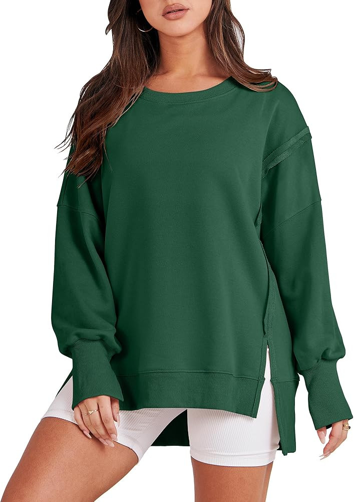 Caracilia Womens Oversized Sweatshirts Crewneck Long Sleeve Hoodies 2024 Fall Pullover Top Teen G... | Amazon (US)