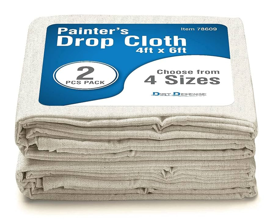 Pack of 2: All Purpose Canvas Drop Cloth Cotton Tarp 4x6 Large Canvas Tarp for Art Supplies, Drop... | Amazon (US)