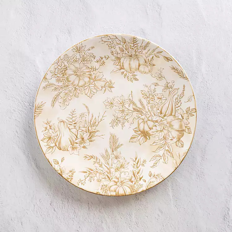 New! Autumn Spice Toile Dinner Plate | Kirkland's Home