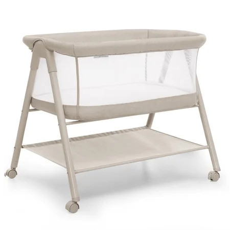 Delta Children Haven AirFlow Bassinet with Breathable Mesh and Wheels, Tan | Walmart (US)