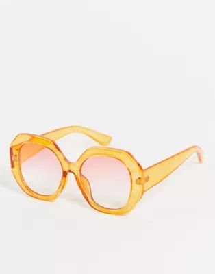 Madein. oversized round sunglasses in orange | ASOS (Global)