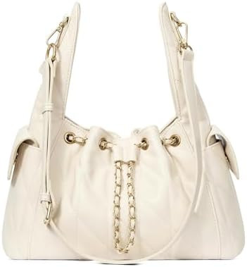 CLUCI Quilted Leather Handbag, Soft Tote Bags for Women with Adjustable Strap, Crumpled Shoulder ... | Amazon (US)