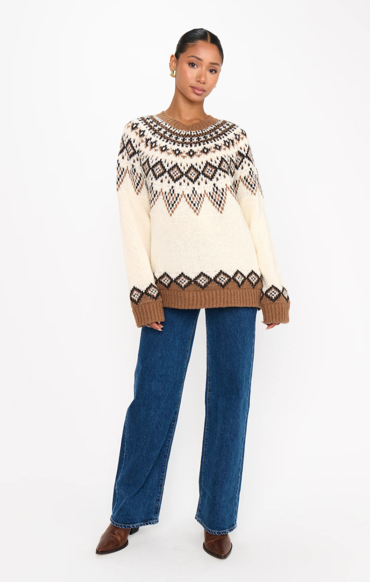 Toasty Sweater ~ Brown Sugar Fair Isle Knit | Show Me Your Mumu