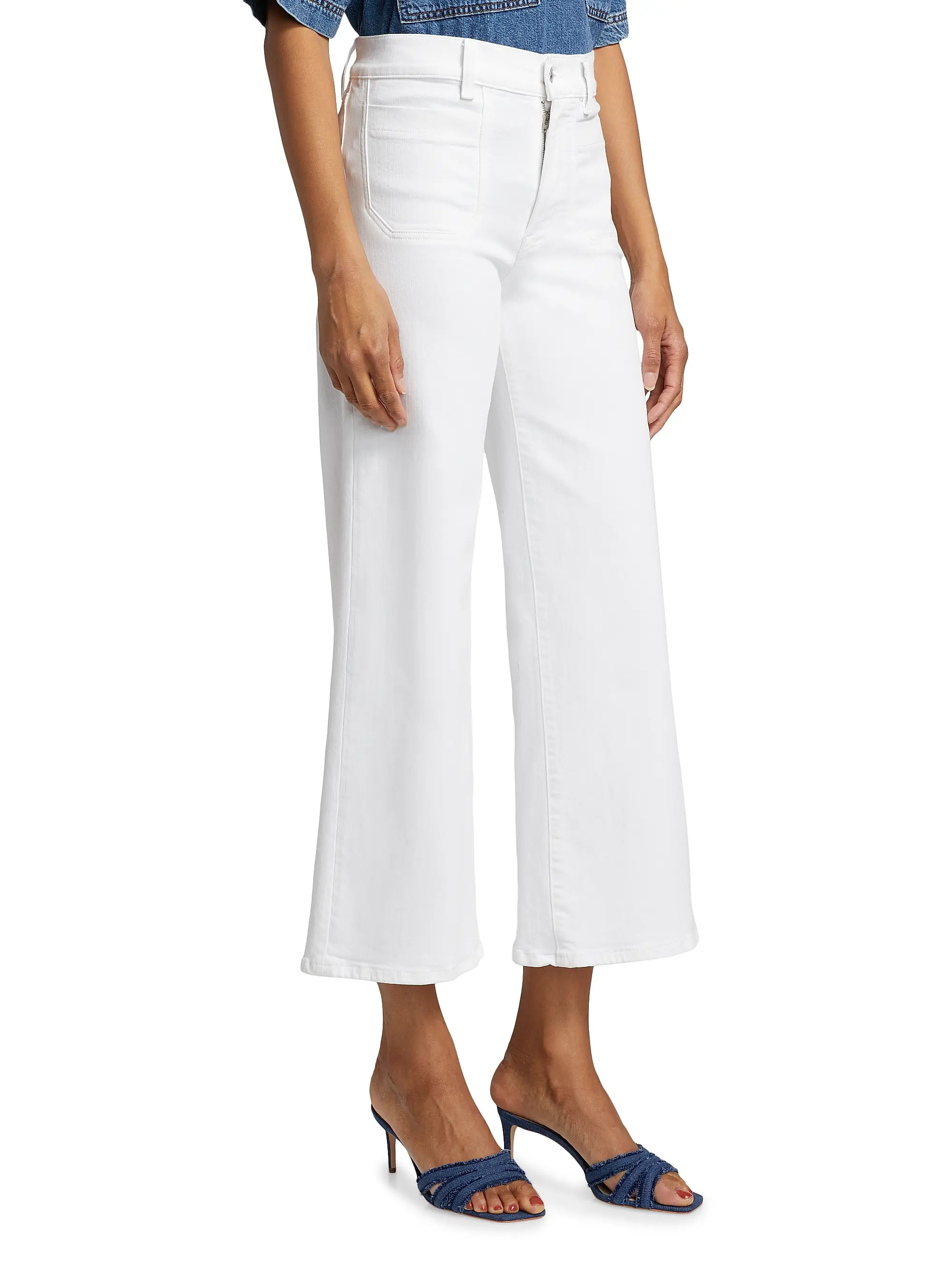 FRAME Le Slim High-Rise Flared Cropped Jeans | Saks Fifth Avenue | Saks Fifth Avenue