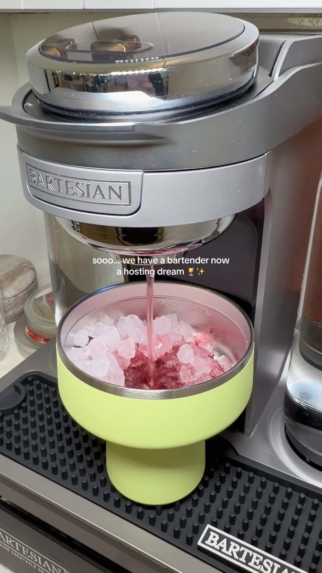 Professional cocktails on-demand and never missing another party to play bartender ever again 🍹🍸this Bartesian cocktail maker just changed my hosting game forever. 
So stoked to make margaritas, cosmos, and more this summer. * #bartesian #homebar #bartender #hosting #kitchenfinds 

#LTKHome #LTKSeasonal