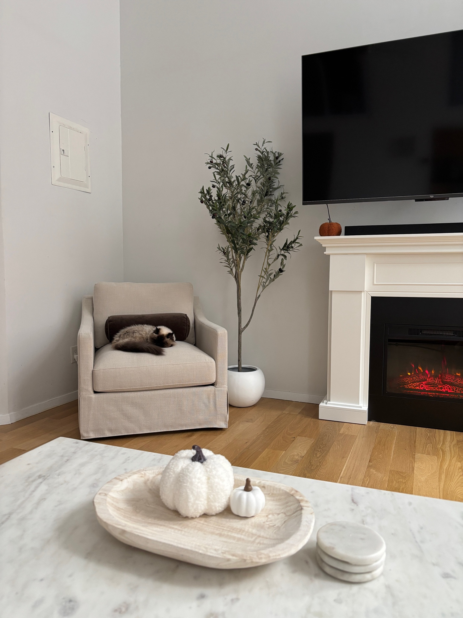 New living room set up 🤎 loving this affordable swivel chair from Target! 

#LTKSeasonal #LTKHome