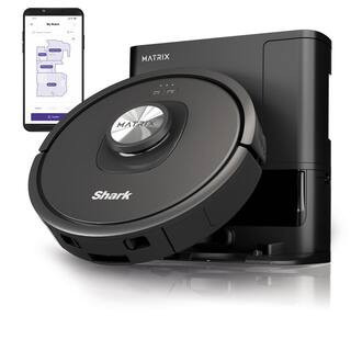 Matrix Self Emptying 13.39 in. Robotic Vacuum with Smart Navigation Self-Cleaning Brushroll in Black | The Home Depot