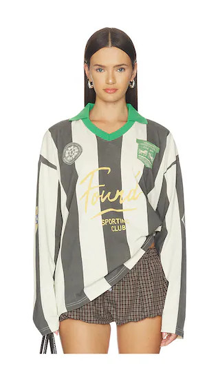 Favorite Striped Sport Ls Jersey in Faded Black &	Off-white

              
    
        
       ... | Revolve Clothing (Global)
