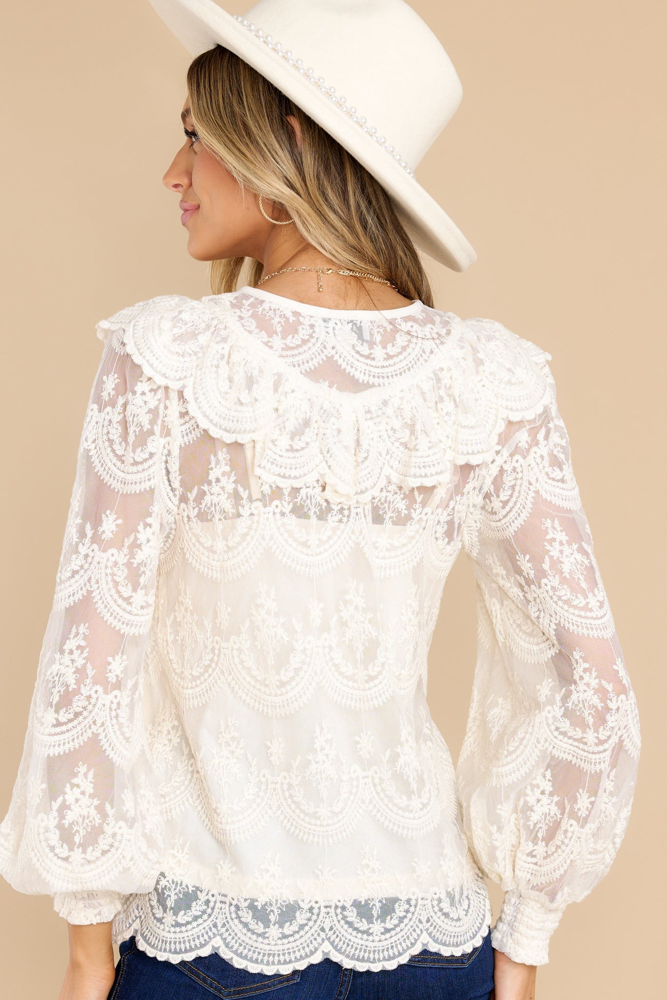 Timeless Design Ivory Lace Top | Red Dress 