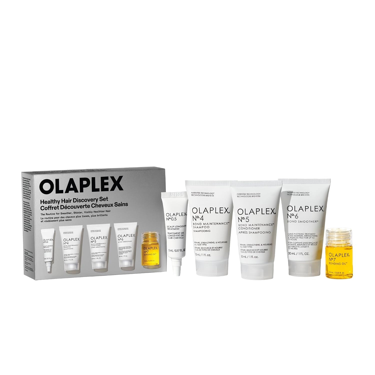 Olaplex Healthy Hair Discovery Set: Nº. 4, 5, 0.5, 6, 7 Value Set | Cleanse, Hydrate, Reduce Breakage, and Boost Shine & Softness | For Coily, Curly, Straight, & Wavy | Amazon (US)