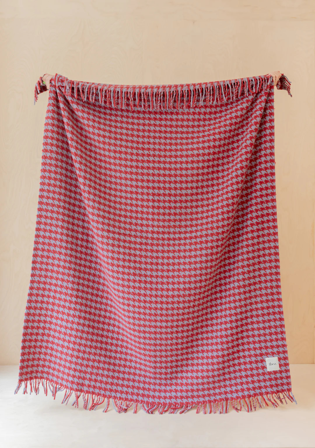 Imperfect Recycled Wool Blanket in Lilac Houndstooth | The Tartan Blanket Co.
