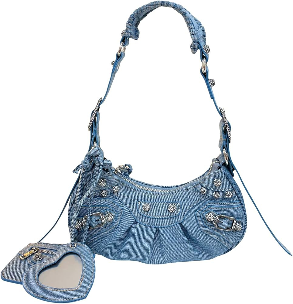 Cross Body Bag Purses for Women Shoulder Bag With Rhinestons Fashion Rivet Punk Bag Y2K Bag | Amazon (US)