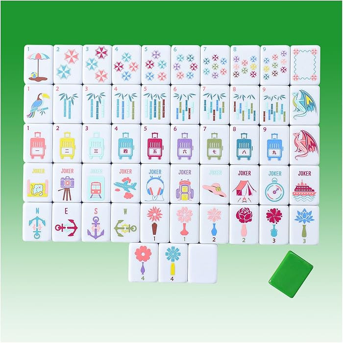 160 Green Printed American Mahjong Game Set with Carrying Bag and Accessories, 1.2’’ Mahjong ... | Amazon (US)