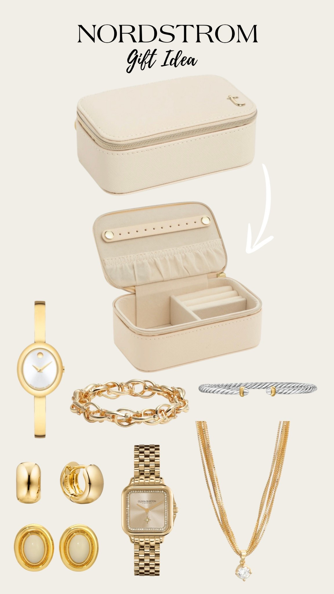 Every gal needs a travel size jewelry box! I found the cutest initial rectangle jewelry boxes from Nordstrom that would make the cutest gifts for those special women in your life! This is such an easy gift that everyone will love & will use🤍  I’m also sharing some beautiful Jewelry finds from Nordstrom!

Gift guide - Style tips - Jewelry - Jewelry box - Travel jewel box - Gifts for the gals 

#LTKCyberWeek #LTKTravel #LTKGiftGuide
