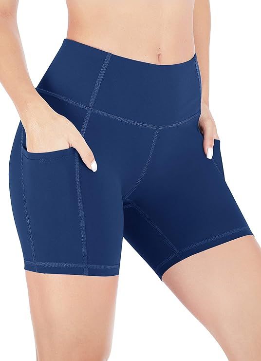 Heathyoga Workout Shorts for Women with Pockets High Waisted Biker Shorts for Women Yoga Shorts A... | Amazon (US)