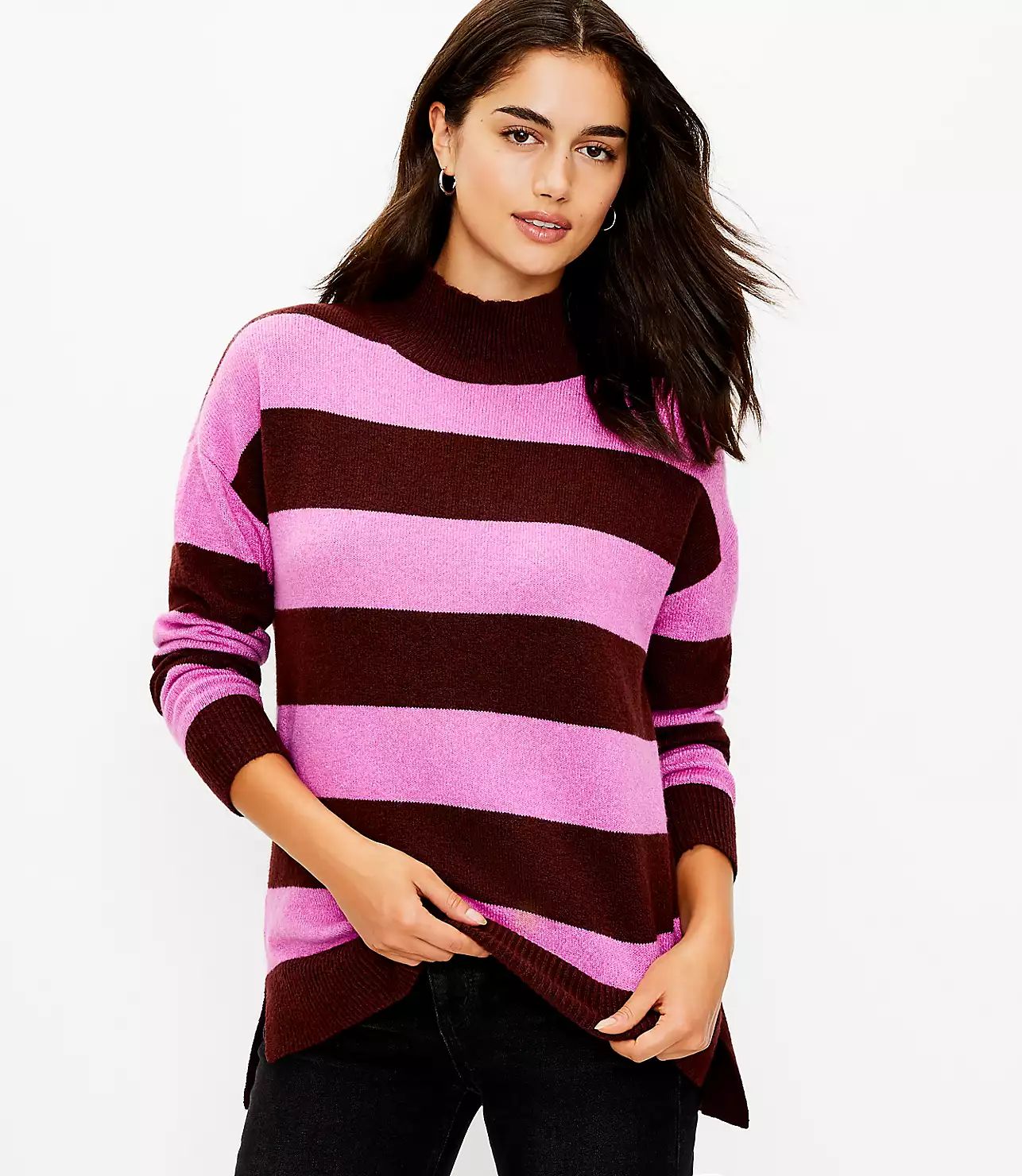 Petite Striped Tunic Sweater | LOFT