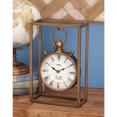 Harper & Willow Metal Vintage Clock, 13 in. x 9 in. x 4 in., Bronze | Tractor Supply