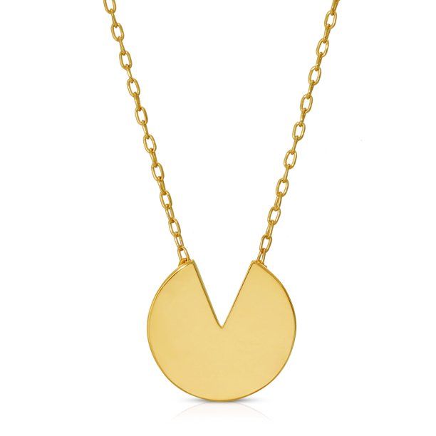 Michelle Campbell Jewelry Women's Disc V Cut Out Necklace, Brass with 14k Yellow Gold Overlay | Walmart (US)