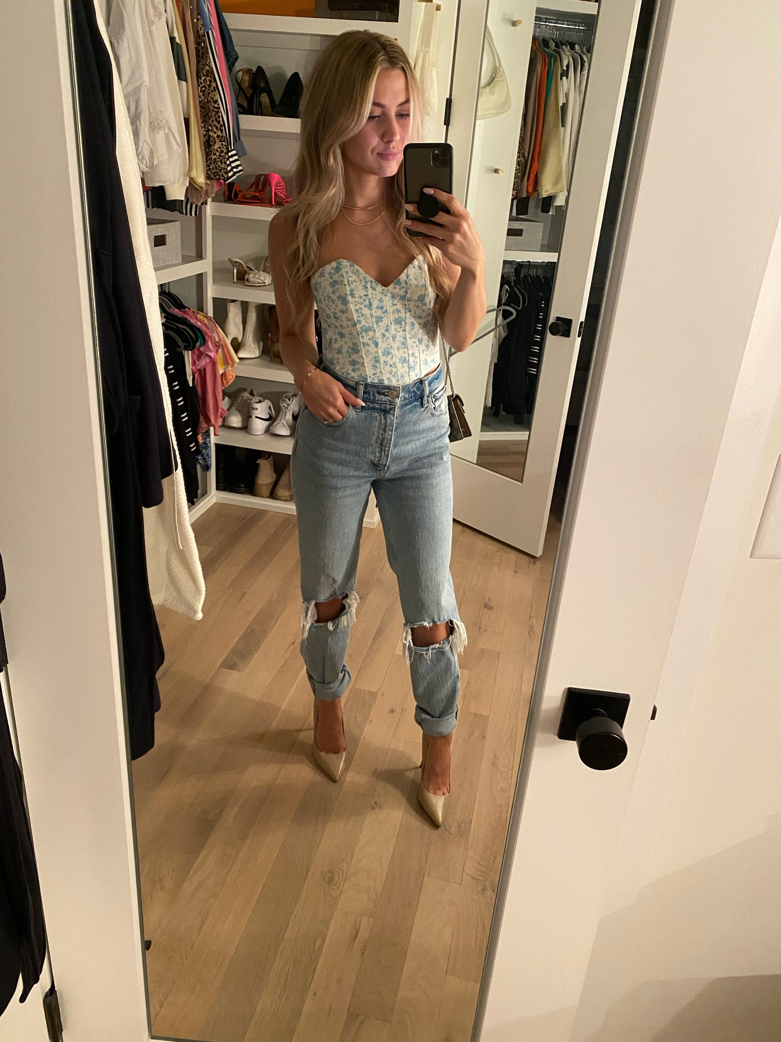 Corset Top: Abercrombie - No longer available, linked similar 
Jeans: Abercrombie
Heels: Steve Madden



#LTKSeasonal #LTKfindsunder100 #LTKstyletip