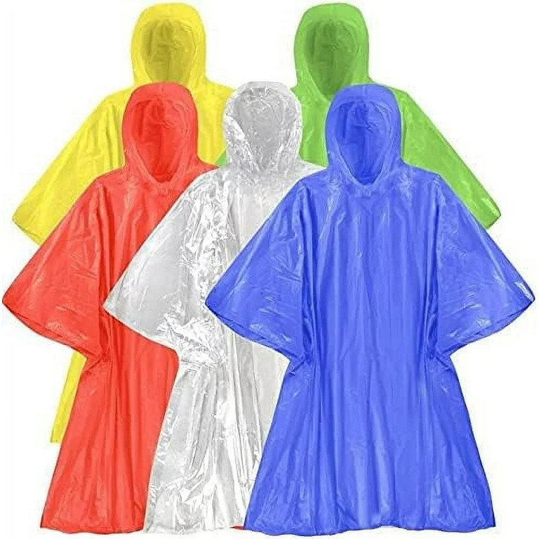 Trailmaker 100% Waterproof Hooded Disposable Rain Poncho Coats, for Adults, 10 Pack | Walmart (US)