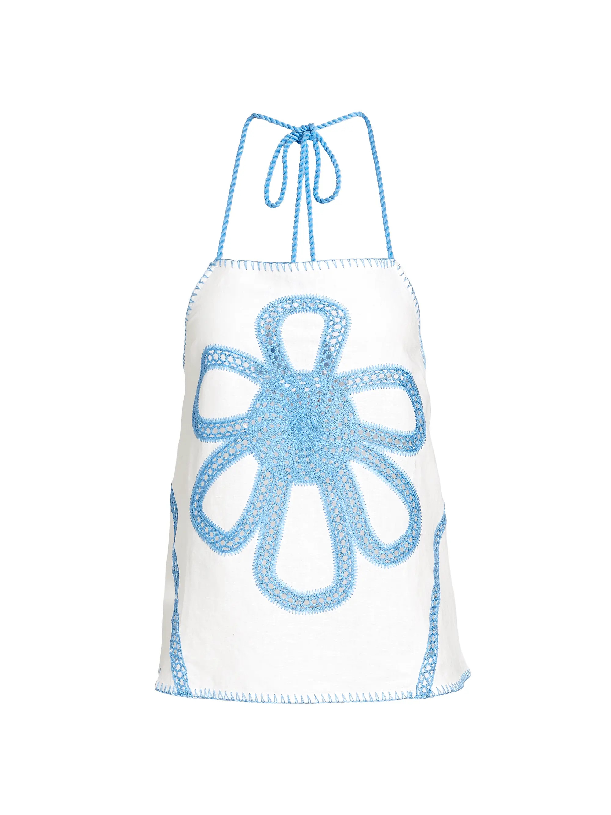 Lingua Franca Kampos Floral Crochet Halterneck Top | Saks Fifth Avenue | Saks Fifth Avenue