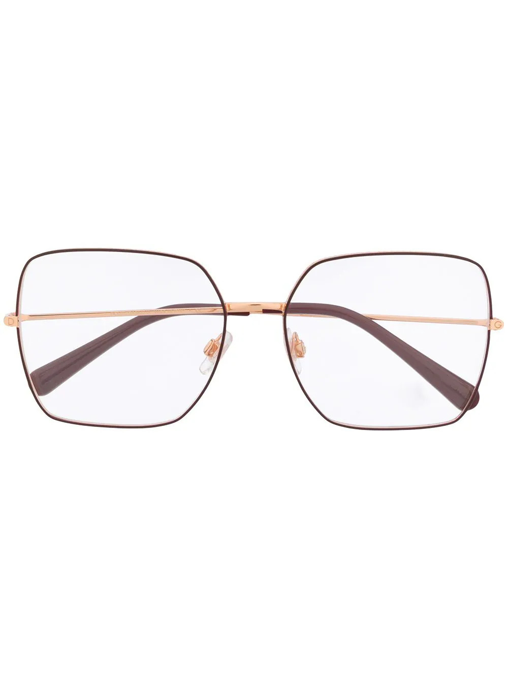 Dolce & Gabbana Eyewear square frame glasses - Gold | Farfetch Global