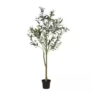 StyleWell 4.17 ft. Indoor Artificial Olive Tree 24133 - The Home Depot | The Home Depot