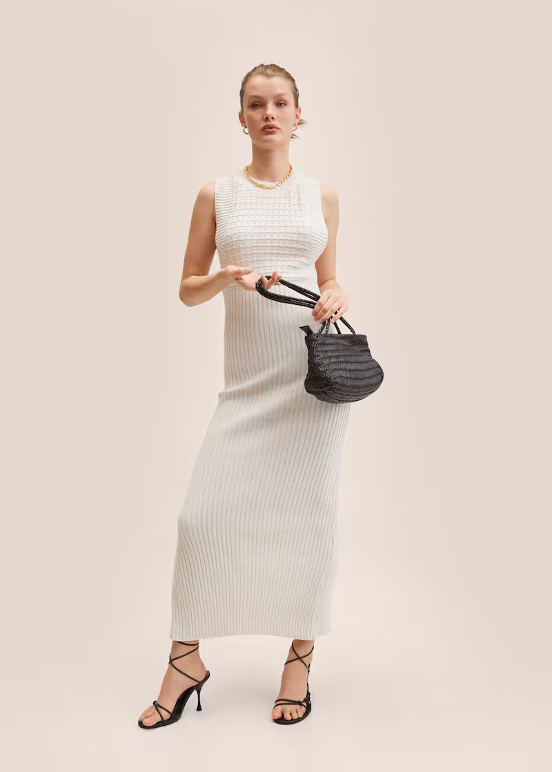 Side slit knit dress -  Women | Mango USA | MANGO (US)