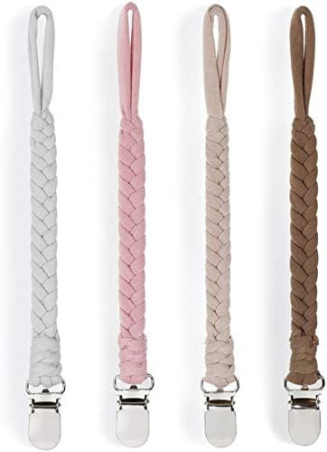 Pacifier Clip Holder for Boy and Girl Universal Handmade Braided Rope Paci Clip Easy to Use 4 Pac... | Amazon (US)