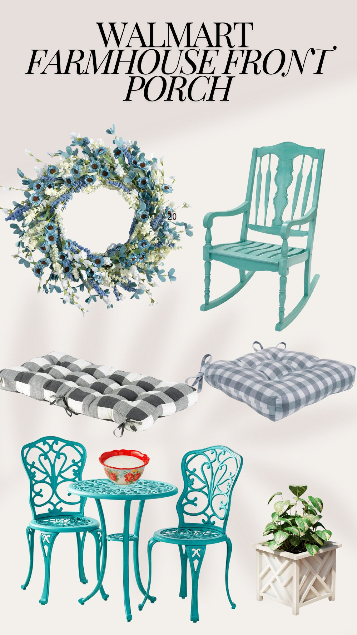 Walmart farmhouse front porch ! Love these pieces for my front porch. Especially the cute cushions! 

#LTKHome #LTKxWalmart #LTKSeasonal