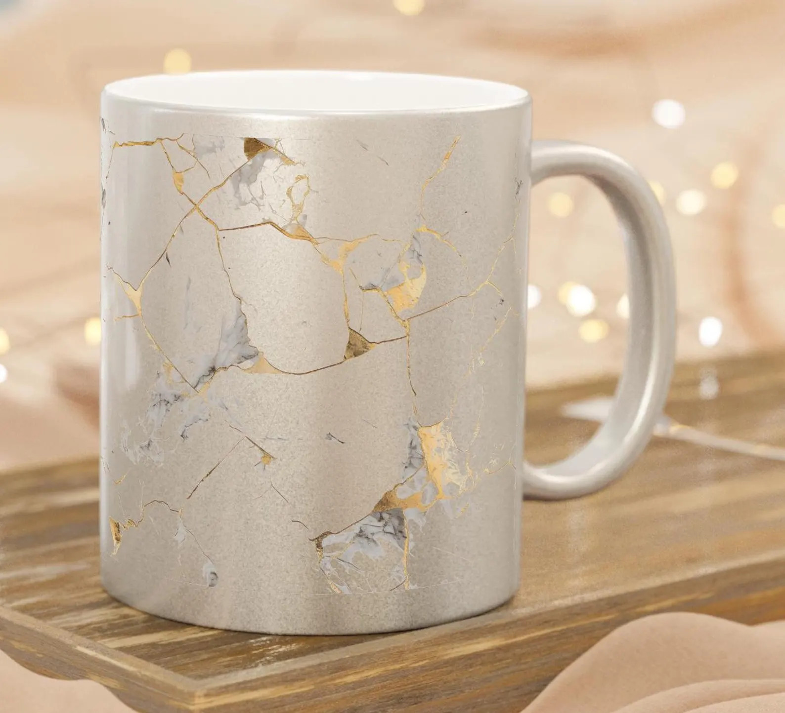 Gold or Silver Elegant Metallic Mug - Gold & Silver Marble Coffee Cup, Modern Decor, Gift for Her... | Etsy (US)