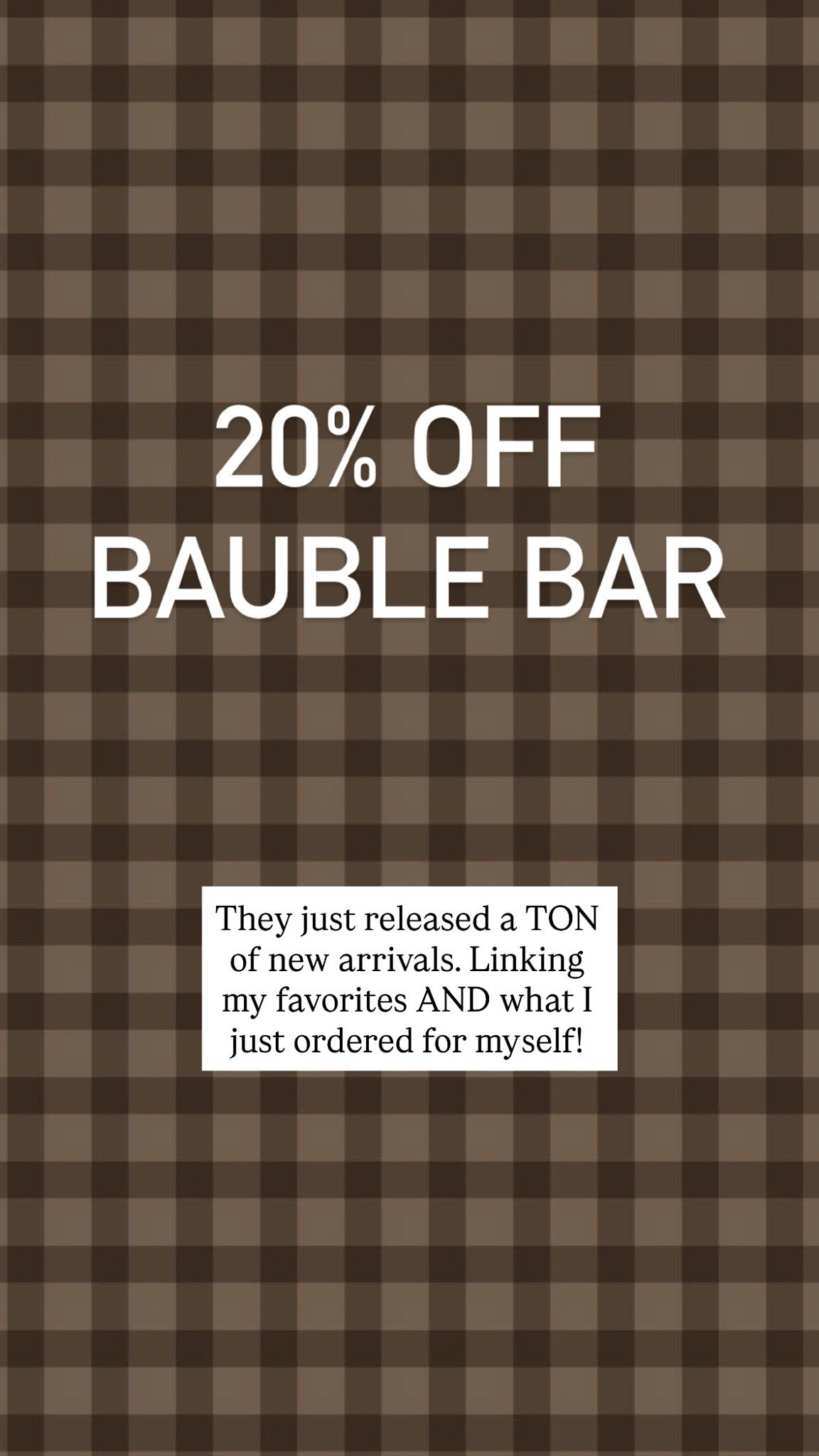 Bauble bar sale! 20% off everything including the new arrivals!!