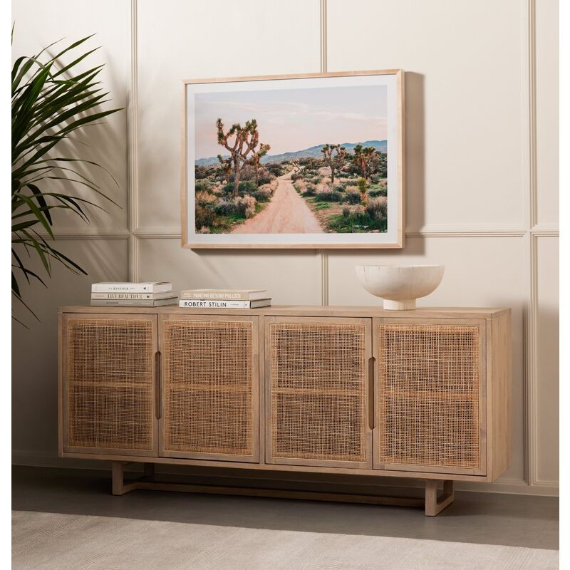 Micaela Cane Sideboard, White Wash Mango | One Kings Lane