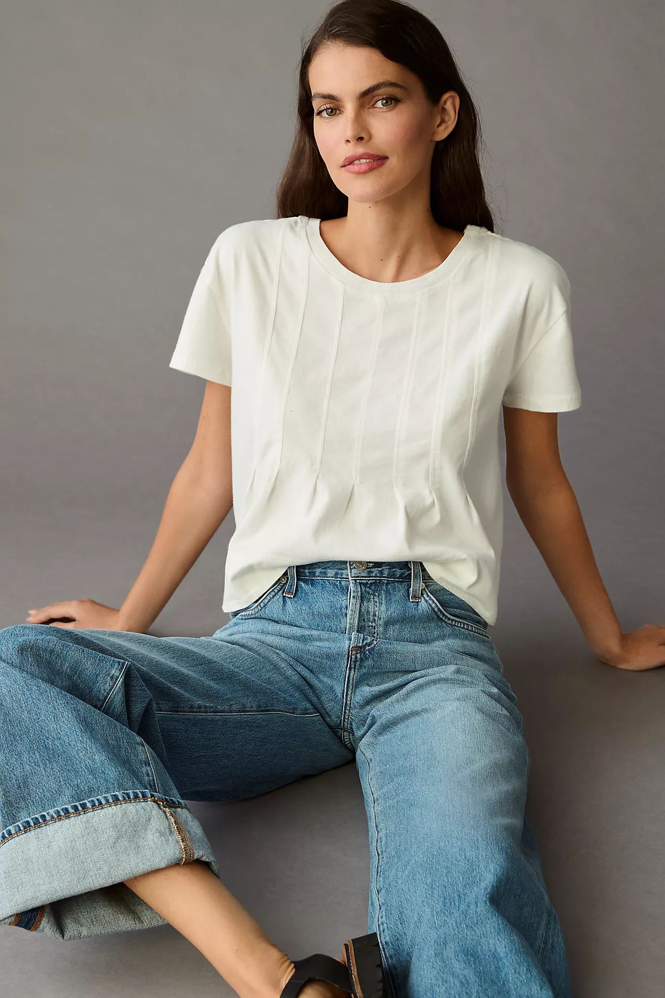 Pilcro Pleated Swing Tee | Anthropologie (US)