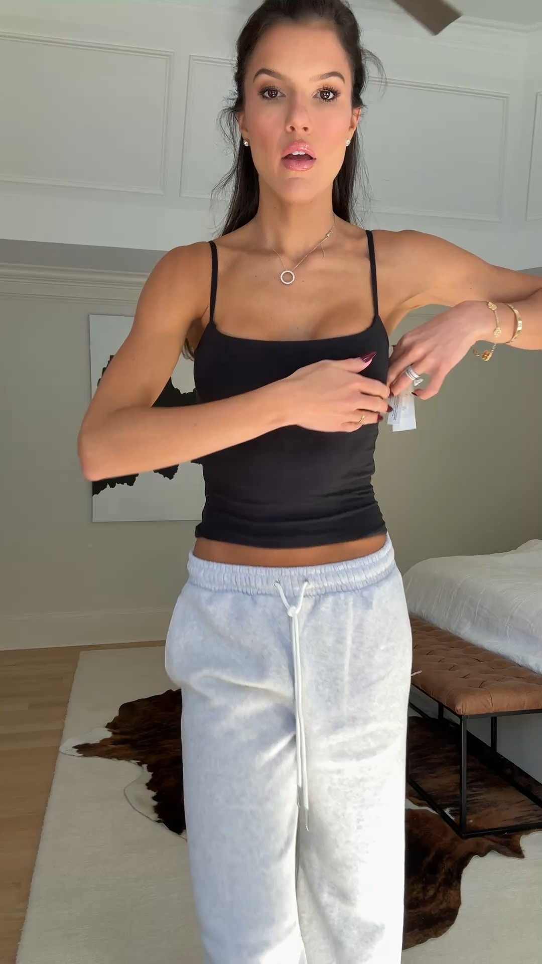 Wearing an xs in tank 
Wearing a small tall in sweats


#LTKFindsUnder100 #LTKSeasonal #LTKFindsUnder50