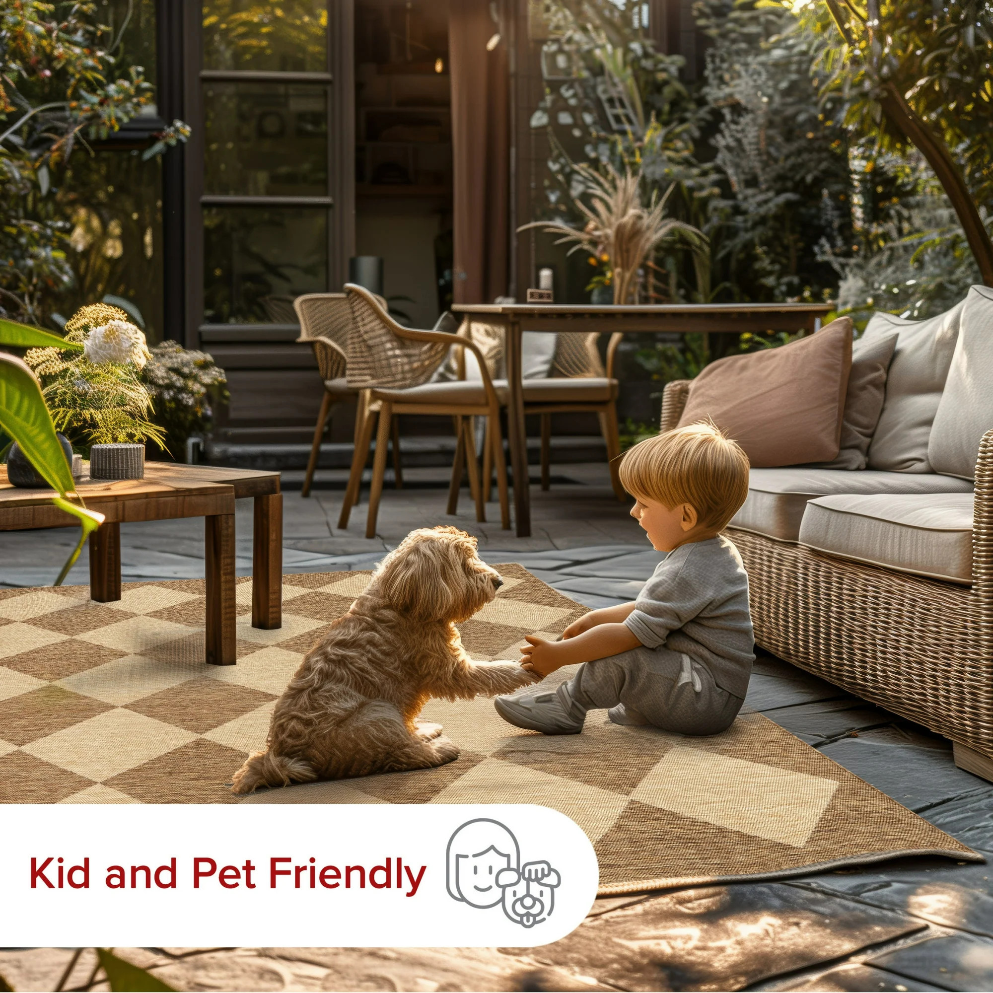 nuLOOM Sabina Diamond Trellis Indoor/Outdoor Area Rug, 6' 7" x 9', Sabina Brown | Walmart (US)