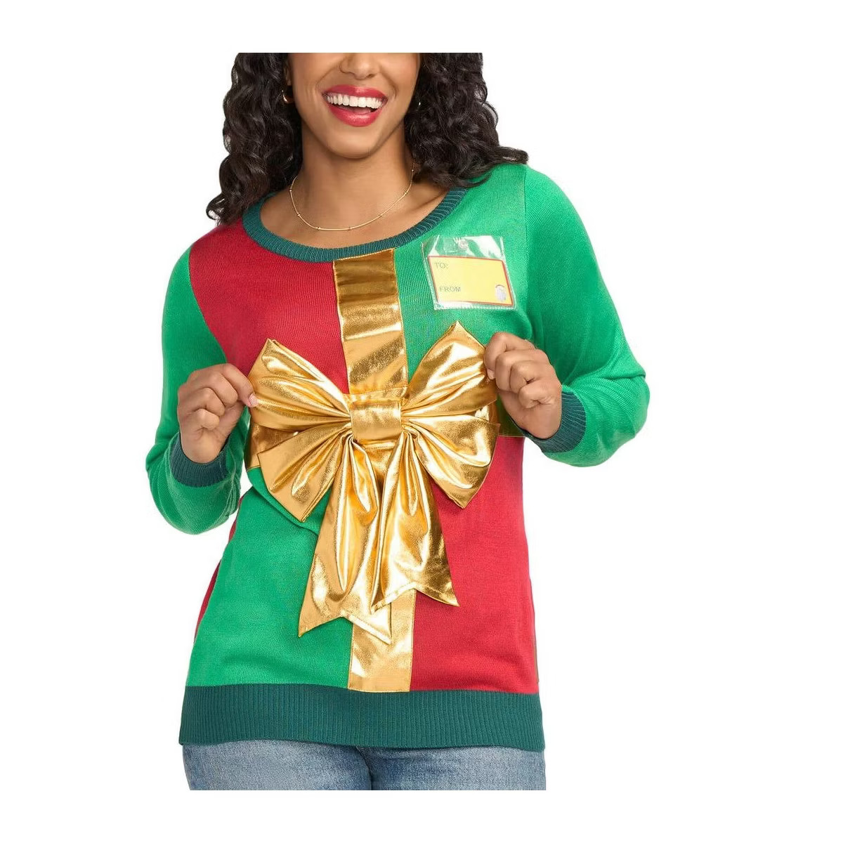 Tipsy Elves Women's Christmas Present Sweater - Funny Ugly Christmas Sweater for Holiday Parties | Target