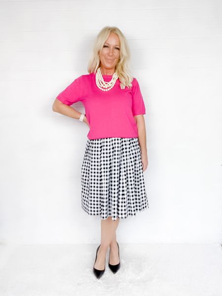 Valentines Day Outfit / Work Outfit / Business Casual / Gingham and Pearls

#LTKSeasonal #LTKFind #LTKworkwear