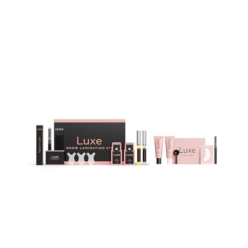 Luxe Cosmetics - Brow Lamination Kit + Brown Color Kit for Eyelashes -Laminated Eyebrows up to 8 Weeks - Complete set DIY at Home - 3 Applications | Amazon (US)