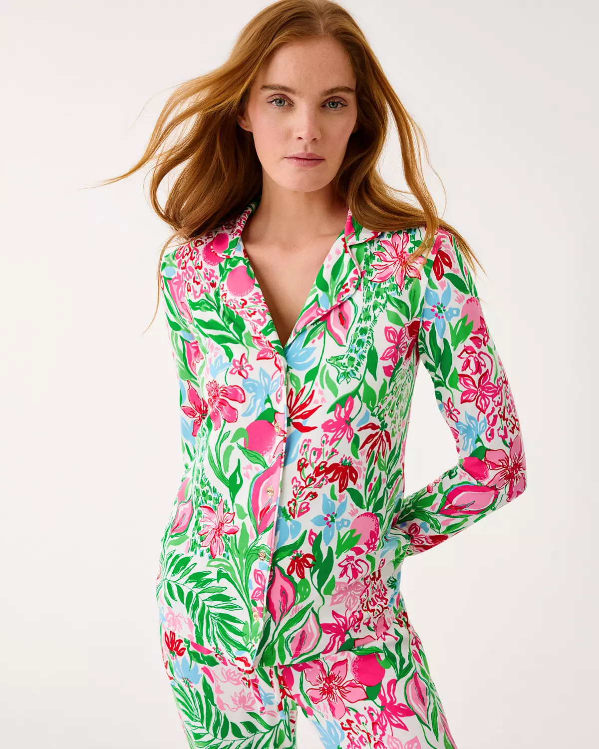 Pajama Knit Button-Up Top | Lilly Pulitzer