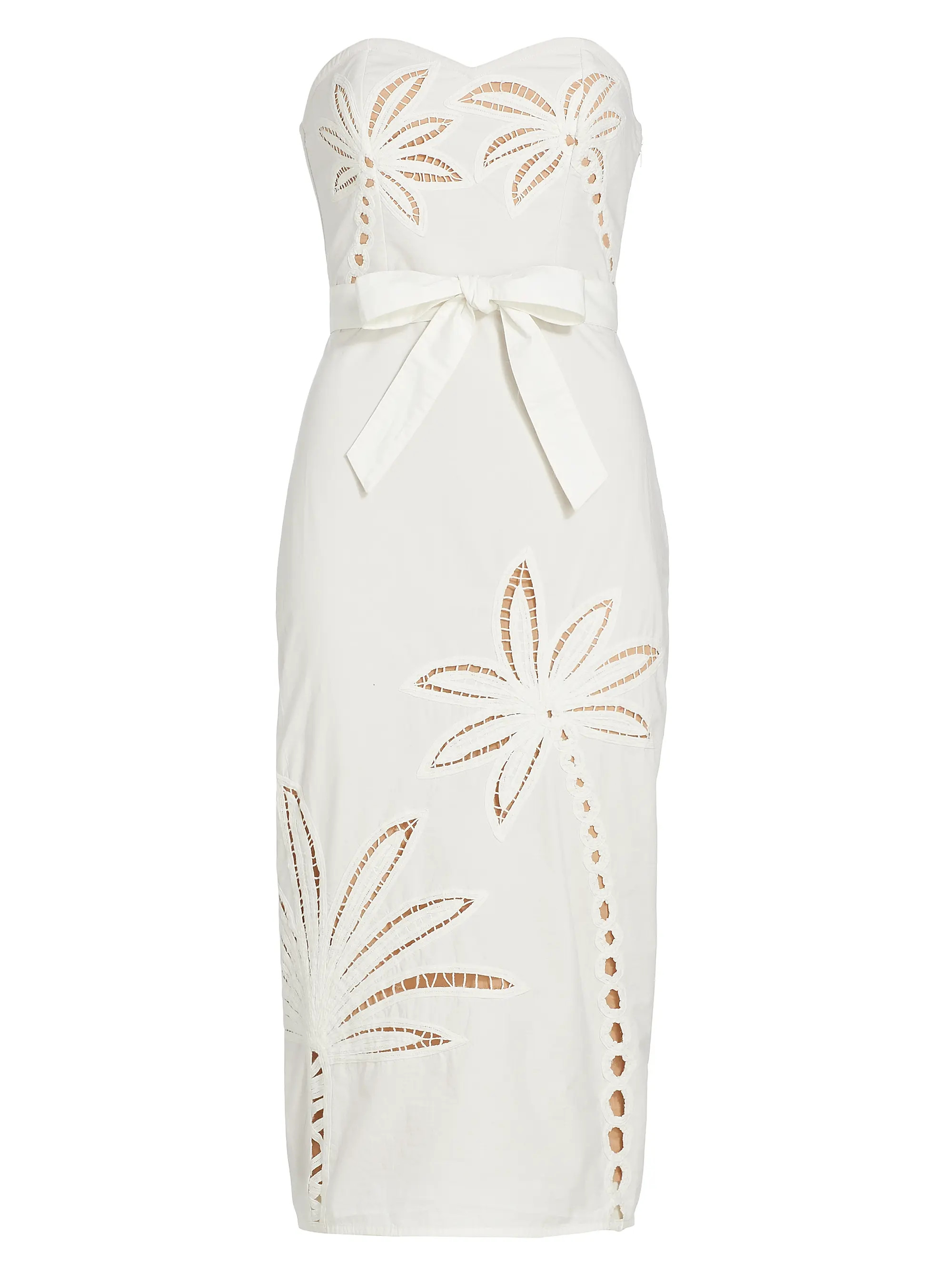 Lani Strapless Embroidered Cotton Midi-Dress | Saks Fifth Avenue