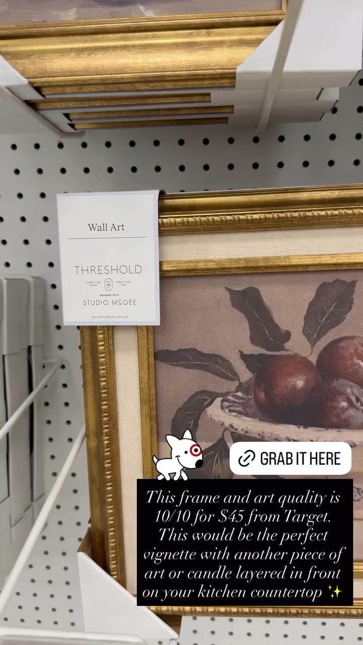 This $45 Target Studio McGee Framed artwork is perfect for your kitchen countertops… This frame and art is amazing quality ✨