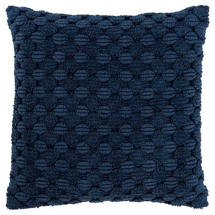 Navy Looped Cotton Throw Pillow | Kirkland's Home